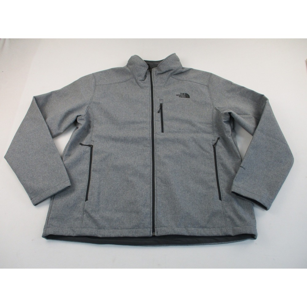 The North Face Jacket Mens XXL Grey Apex Bionic WindWall Softshell Fleece Lined